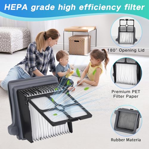 Image of Roller Brush and Filters Replacement Parts for Tineco Floor One S5 Steam /IFloor 5 Steam Cordless Wet Dry Vacuum Cleaner- 2 Roller Brushes + 4 HEPA Filters + 1 Cleaning Brush (7 Pcs)