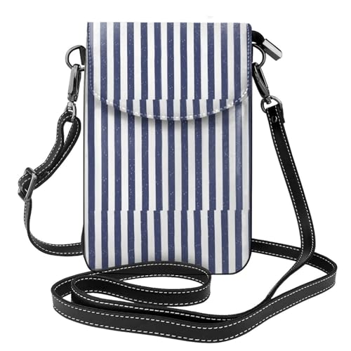 Sacs bandoulière porte-téléphones femmes en cuir PU rayé bleu portefeuille cartes de crédit