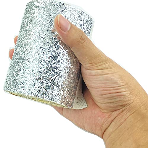 Glitter Wallpaper Border Peel And Stick Sparkle Glitter Wall Border Ceiling Decorative Border For Bathroom Living Room (Glitter Silver) #TOP2