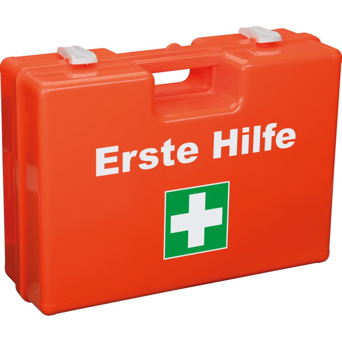 K.57 Erste-Hilfe-Koffer Pro, Füllung DIN 13169:2021, leuchtorange, Maße: 430x305x150 mm, mit Wandhalterung