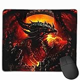 Steel Red Dragon Mouse Pad Non-Slip Rubber Base Stitched Edges Gaming Mousepad for Office & Home