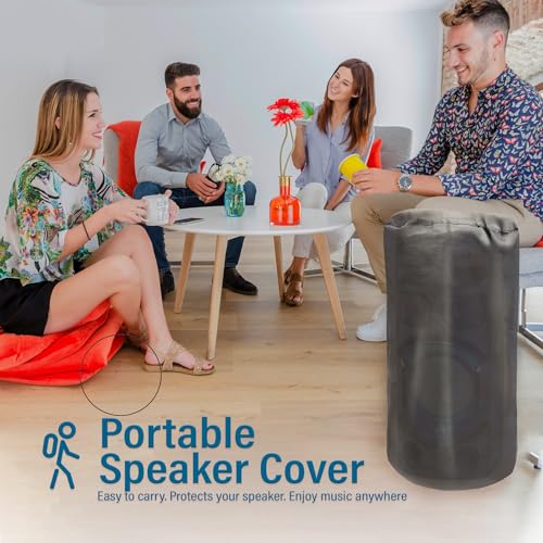 Image of Autofact Premium Speaker Cover for Sony MHC-V73D Lightweight Grey Fabric with Dustproof & Scratch-Resistant, Durable & Easy to Carry (Large Size Speaker Only)