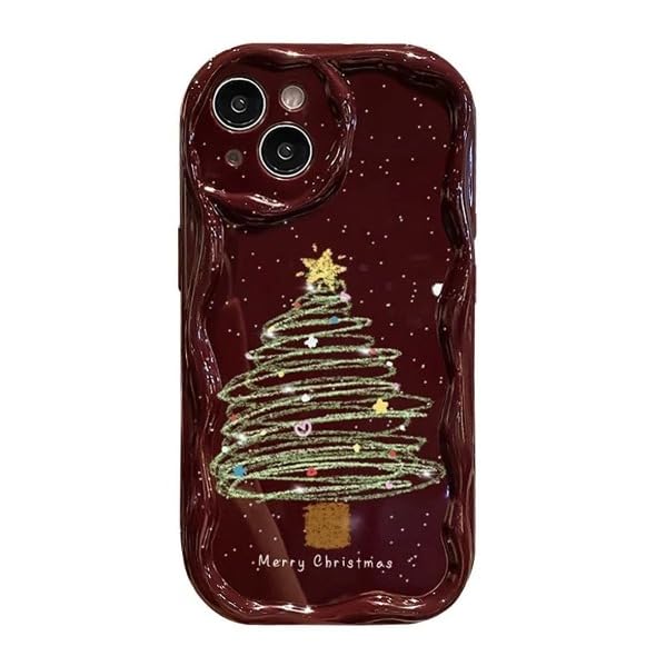 Image of Peeperly Back Cover Case for iPhone 13 Pro Max Soft TPU, Shockproof Protective Celestial Starry Christmas Tree Case for Girls & Women