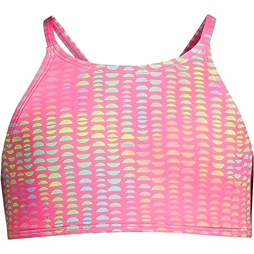 Lands' End G Bikini Swim Top Knockout Pink Geo Kids 12 #TOP29
