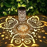 Fabuday Owl Outdoor Solar Lantern Waterproof - Hanging Solar Power Lights Led for Outside, Garden Decor for Patio, Porch, Balcony, Yard and Deck, Gardening Decorations Gifts for Women Mom Sister