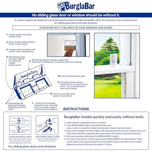 Burglabar RE 1002 2 Pack For Sliding Door Locks For Sliding Glass Doors & Windows thumb #3