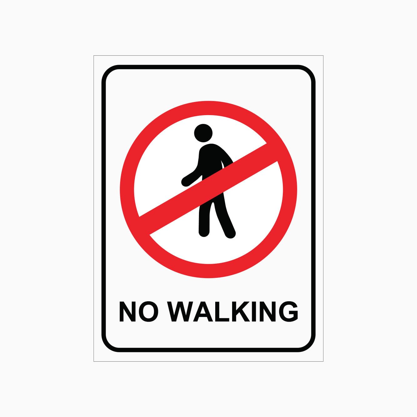 NO WALKING Sign Metal Tin Sign 12x8 inch for Industrial & Commercial Series