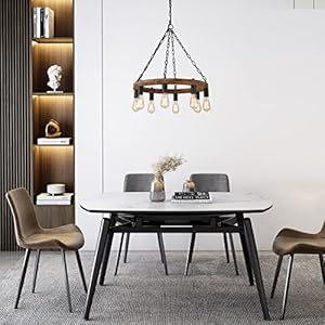 Round Wagon Wheel Chandelier Dining Room 8-Light Rustic Farmhouse Pendant Lighting Fixture for Kitchen Island C0151 Round Wagon Wheel Chandelier Dining Room 8 Light Rustic Farmhouse Pendant Lighting Fixture for Kitchen Island C0151