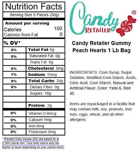 Miniatura 3 de Candy Retailer Gummy Peach Hearts Bolsa de 1 Lb