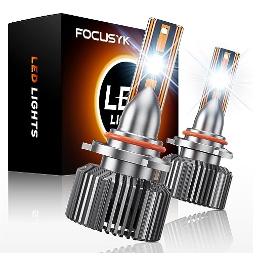 FOCUSYK 9005/HB3 LED Bulbs, 2024 Upgraded 120W 24000LM 800% Super Bright Halogen Replacement Bulbs, 9005 LED Fog Light Bulbs, 6000K White IP68 Waterproof, Pack of 2