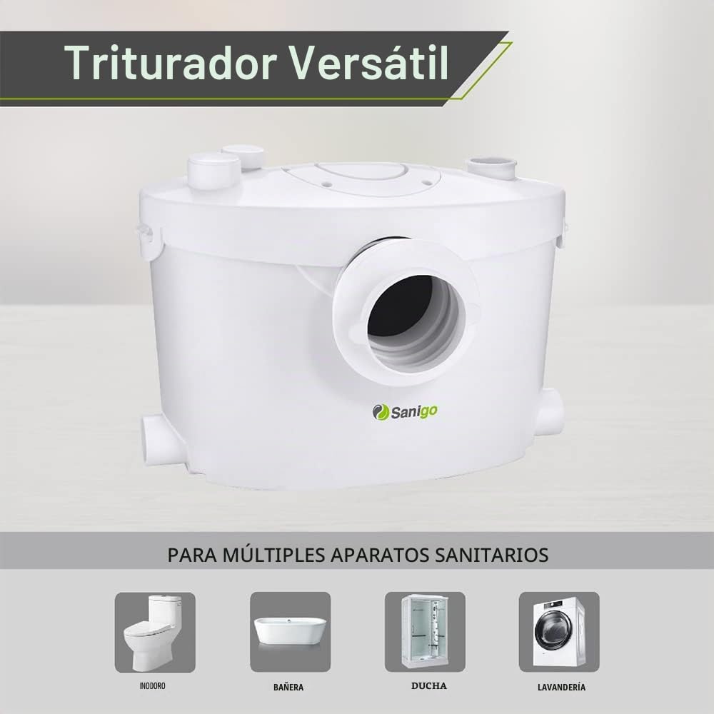 SANI400+ - Trituradora sanitaria para inodoro con filtro de carbón y panel de servicio extraíble 400W