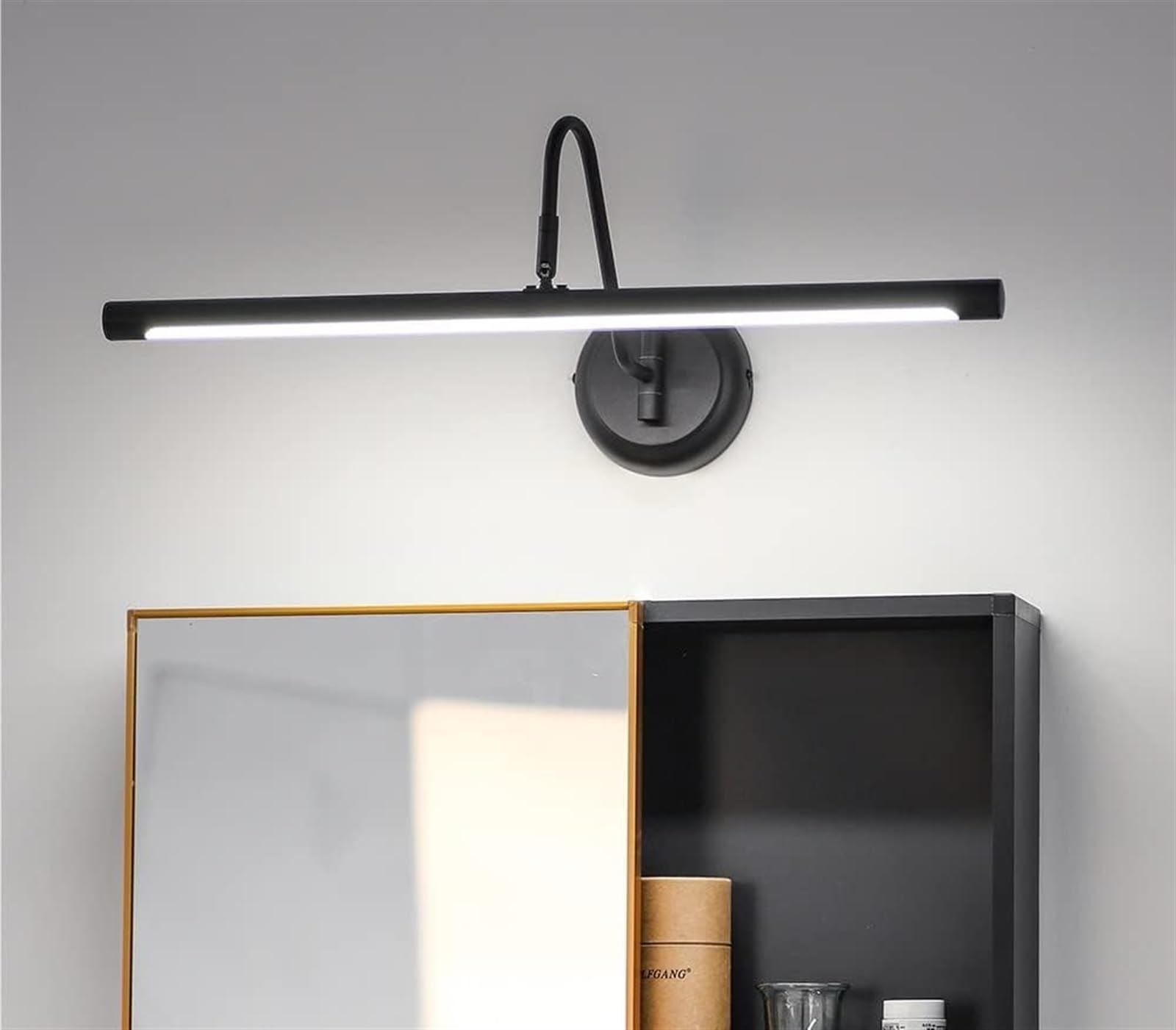 Lámpara de pared LED, 31.5 in, 39.4 in, AC85-265 V, luz de baño, lámpara de pared interior, aplique de pared negro para pintura de cuadros (color: 2700-3500 K, tamaño: 39.4 in (39,37 pulgadas)) (color