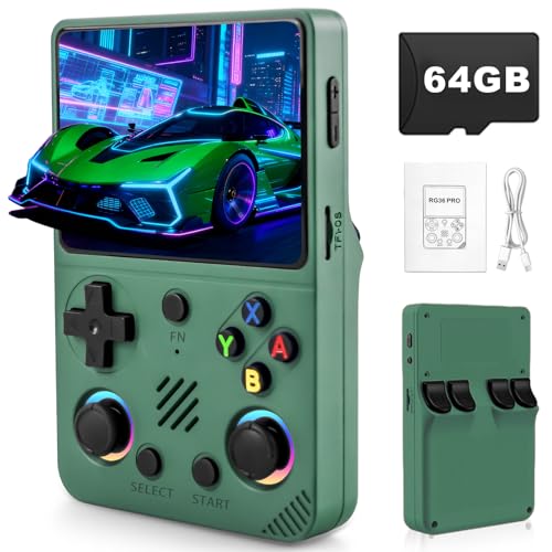 Ya en mundofriki.es: Forlarme RG36PRO Retro Video Game Console-Support 30000+ Classic Games,3.5" IPS Screen,Open Source System,64G TF Card,3000mAh Battery,Portable Console for Teen or Partner - Gift for Christmas - Green