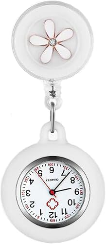 Reloj de enfermera, reloj retráctil de solapa para enfermera, reloj de cuarzo con segunda mano para médico enfermera