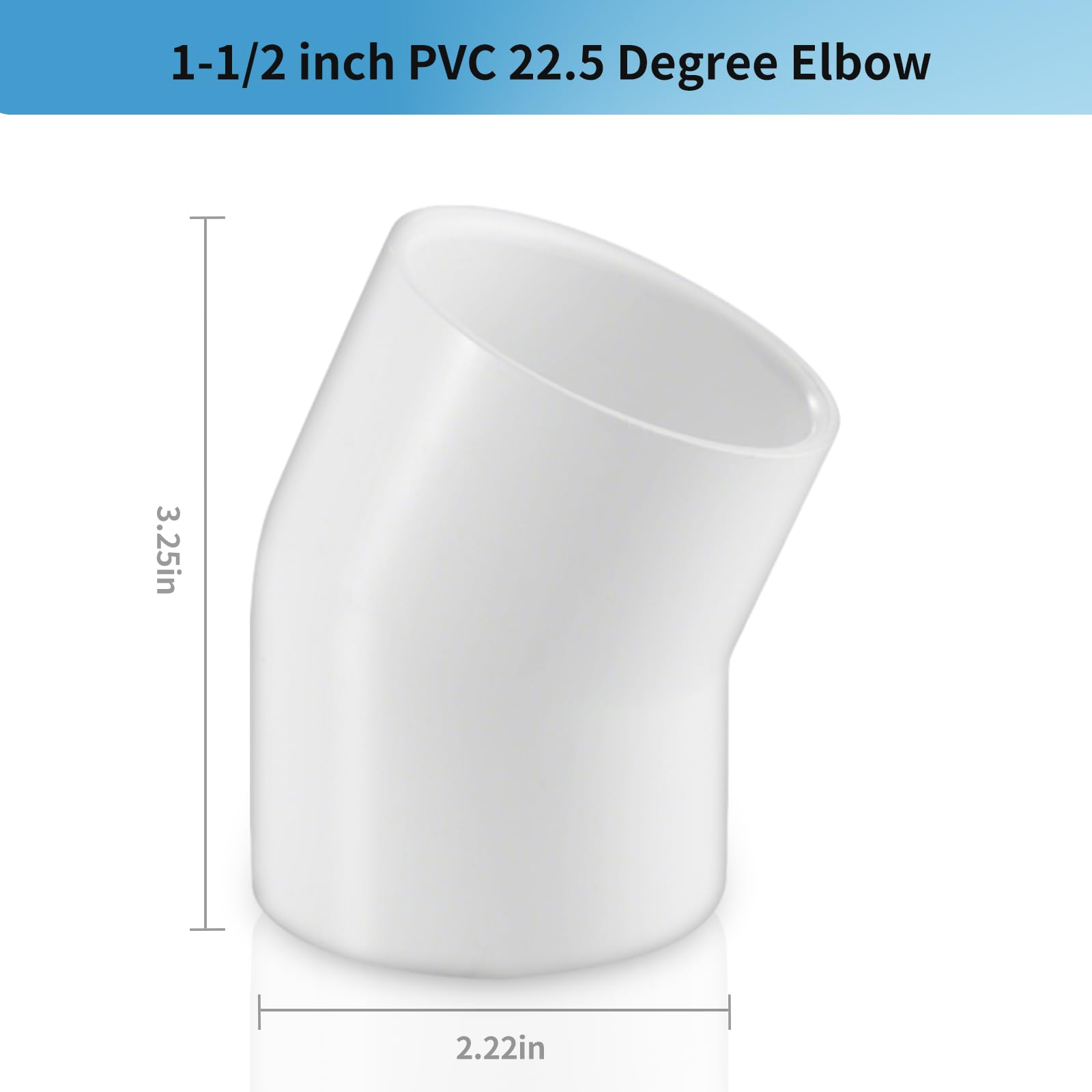 Amazon.com: 1-1/2 Inch 22.5 Degree PVC Elbow Pipe Fitting, 1-1/2