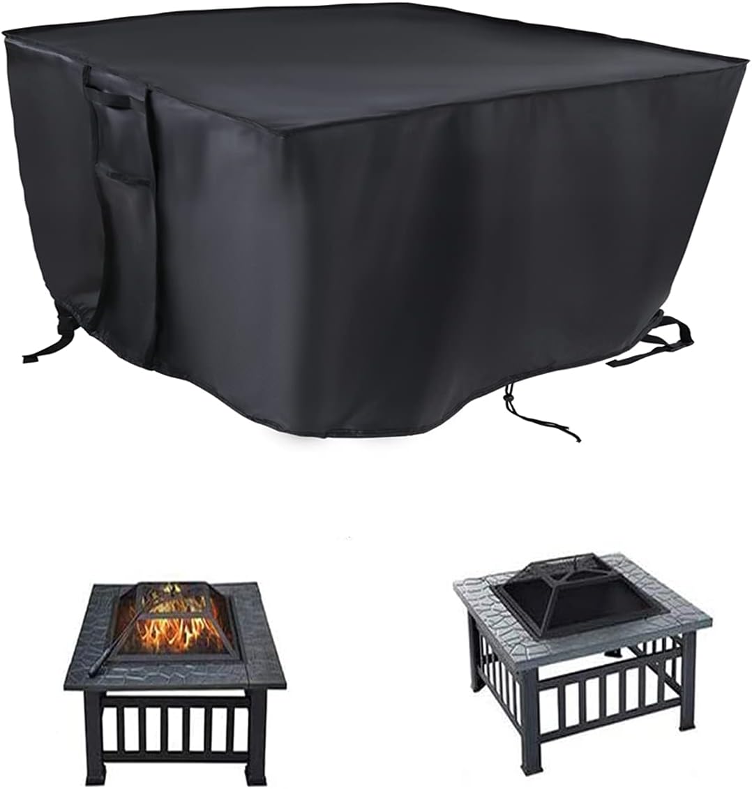 POMER Fire Pit Cover, Square Firepit Cover for Gas Fire Table