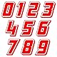Autodomy Motorrad Motocross Nummer Startnummer Aufkleber Paket 10 Stück für Motorrad Quad ATV Auto | Rennummer Sticker Widerstandsfähig Gegen Regen und Sonne | Rot