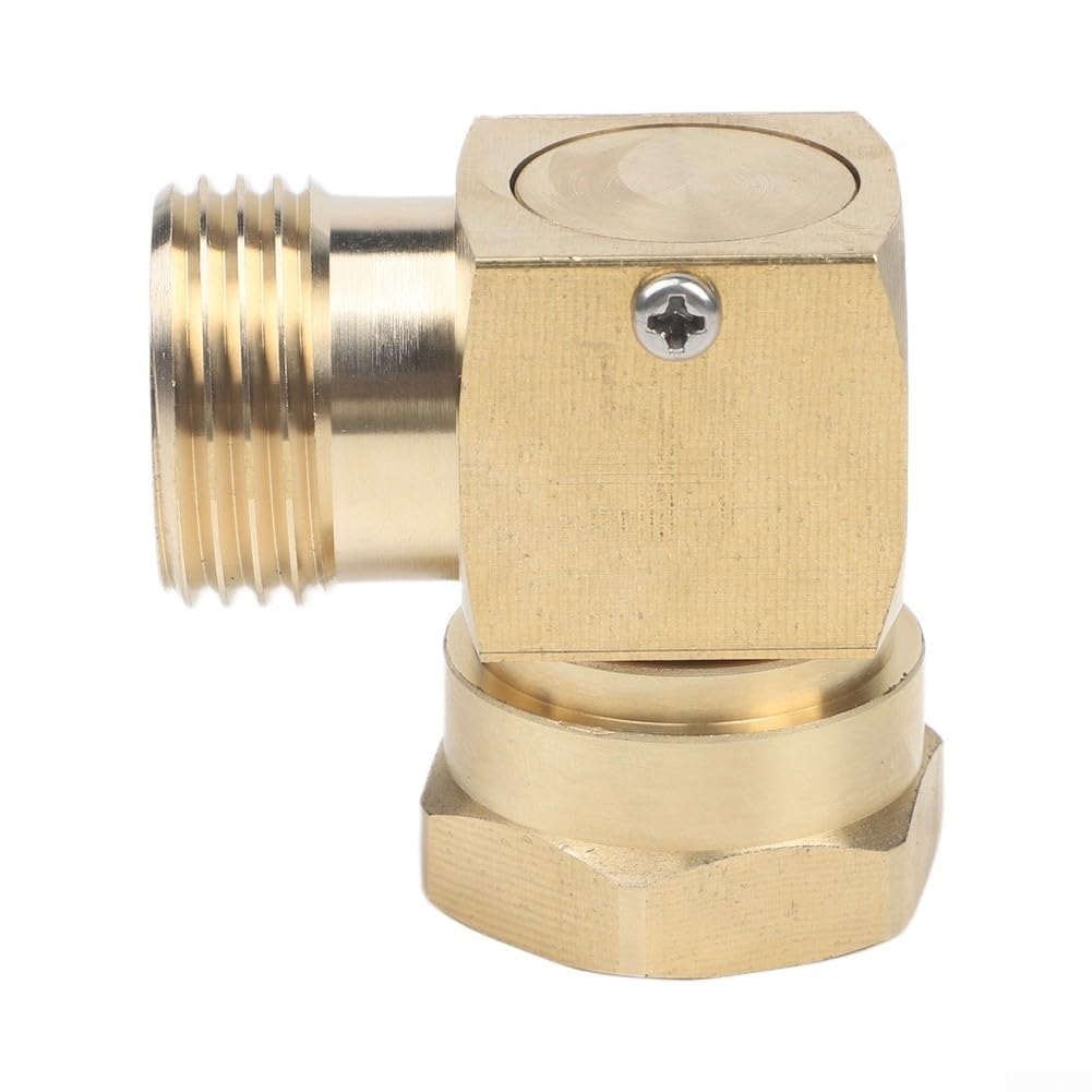 Adaptador de ángulo para manguera de jardín, giratorio 90°, de latón macizo, 3/4 pulgadas para conector giratorio de alta velocidad, evita dobleces para riego y lavado de coches (4 unidades)