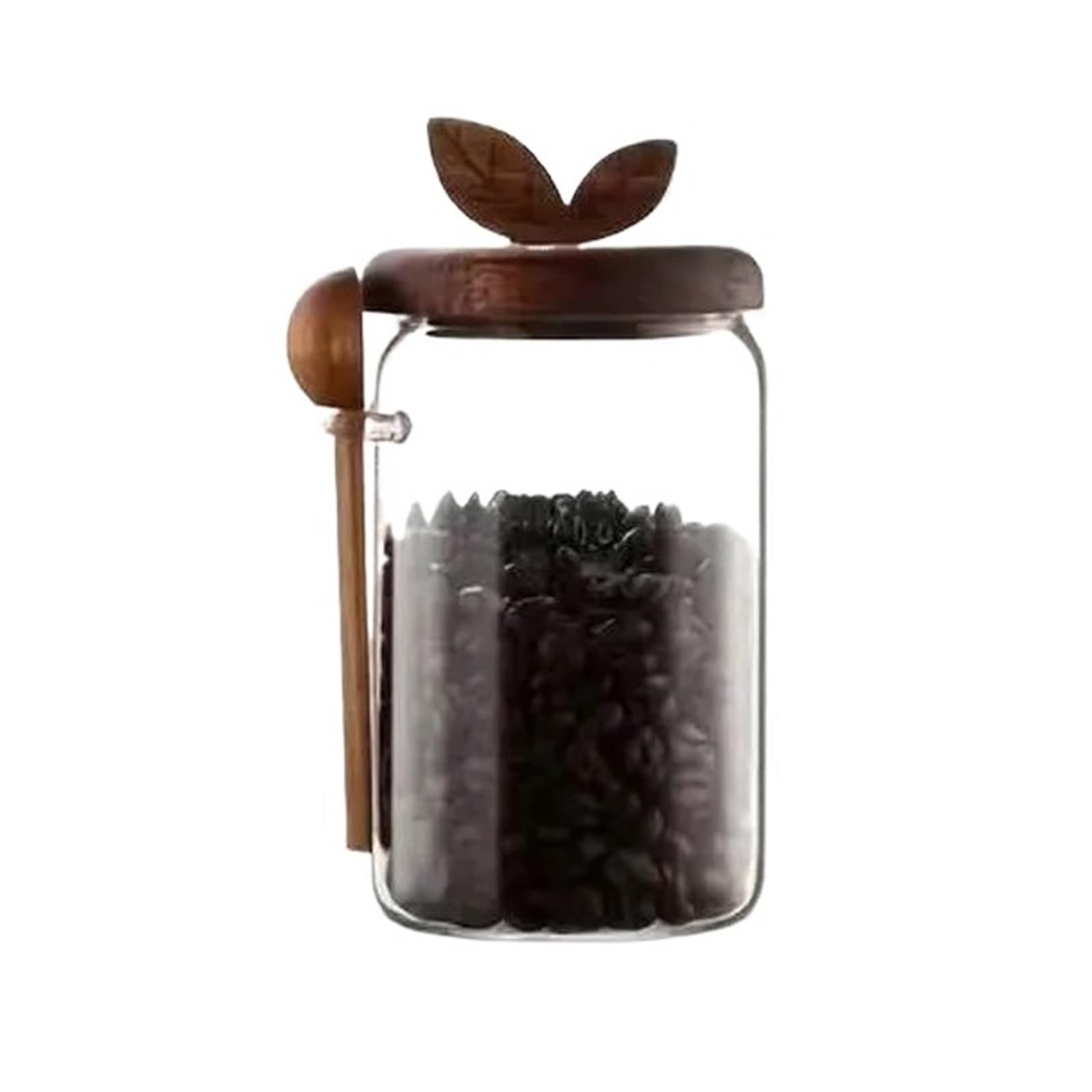 HYFEUOKF Glass Airtight Canister Kitchen Storage Bottles Jar With Spoon Sealed Container Spice Coffee Bean Dispenser Set(800ML)