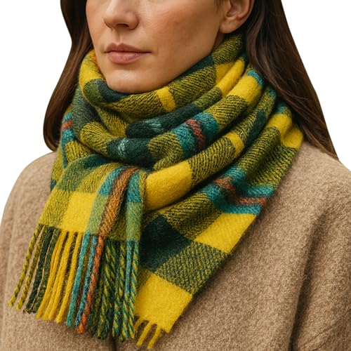 Écharpe en laine d'agneau d'Écosse, tissage traditionnel haut de gamme 100% naturel