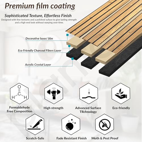 Plantex 3D Fluted PVC Wall Panels 10ft, Golden Oak, Pack of 3 - Image 8