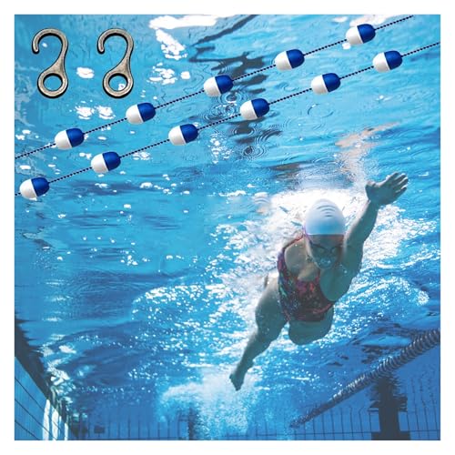 YLLFFLL Swimming Pool Safety Divider Rope Float Line with 2 Pre-Assembles Stainless Hooks, Competition Swimming Pool Lane Rope/Pool Floats Lane/Roped Float Pool Devider(34ft/10.4m)