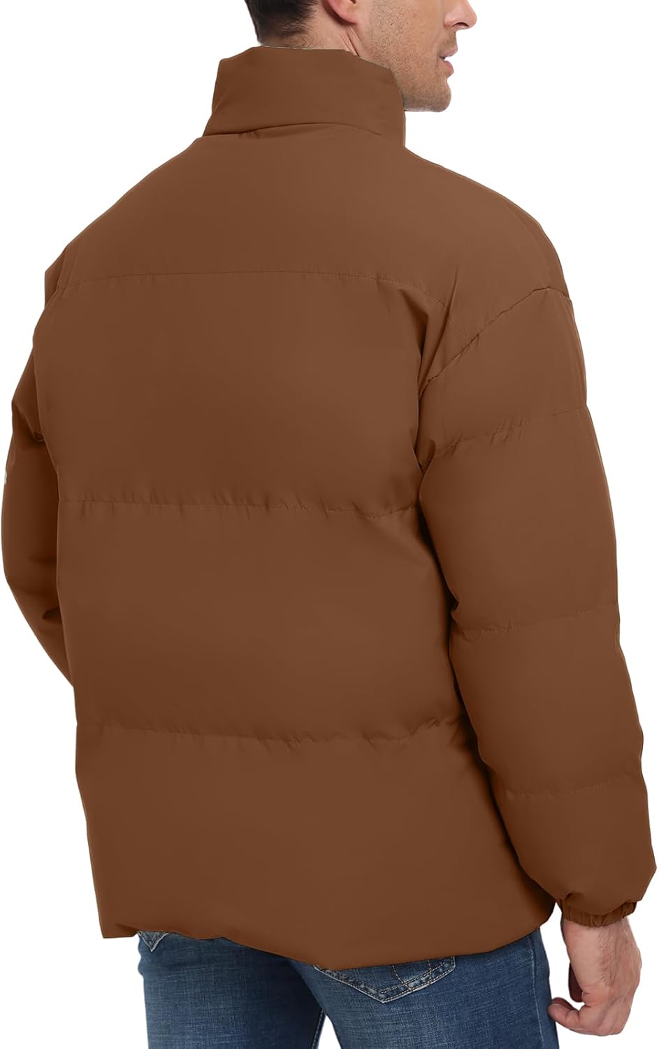 Mens Windproof Padded Jacket Outerwear Puffer Coat Down Jacket Full Zipper Stand Collar - Image 4