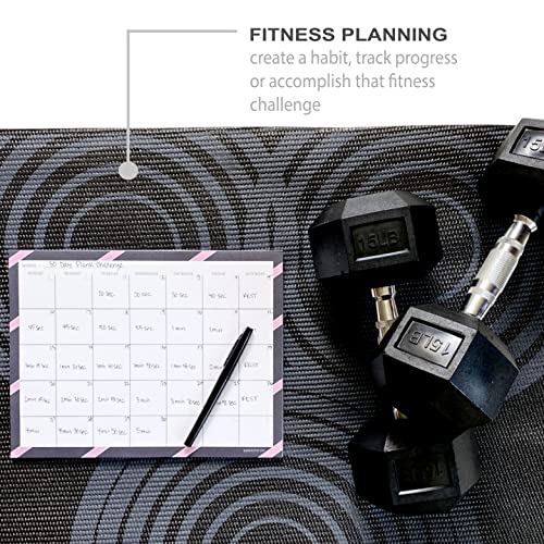 Monthly Calendar Notepad- 50 Undated Calendar Pages Customizable To Fit Your Organizational Needs (One For Work, One For Each Kid, One For Chores, One For Pets Etc.) 8.5X11 (Pink And Blue Stripe) #TOP3