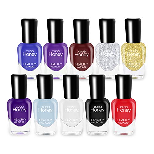 Abitzon New Nail Polish Set (10 Bottles) - Non-Toxic Eco-Friendly Easy Peel Off & Quick Dry Water Based Nail Polish