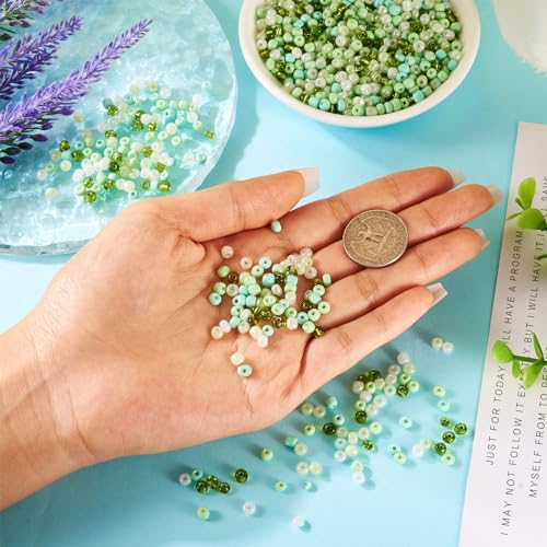 Craftdady 100g Green Glass Seed Beads 4mm 6/0 Pony Czech Glass Bead Spacers Black Mixed for DIY Spring Beading Bracelet Necklace Jewelry Making - Image 4