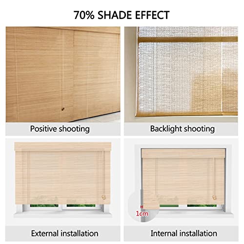 Wugchda Bamboo Blackout Window Shades, Japanese Style Blackout Roman Curtains, Privacy Partition Shutter For Sushi Restaurant Bistro, Custom Size (Color : A, Size : 1X2M) #TOP3