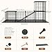 HOOBRO Guinea Pig Cage with Waterproof Mat, 24 Panels Small Animal Playpen, Rabbit Cage, Bunny Cage, Chicken Cage, Pet Playpen, Indoor Outdoor Yard Fence, 57 x 31.5 x 23.6 Inches, Black BK03PP03