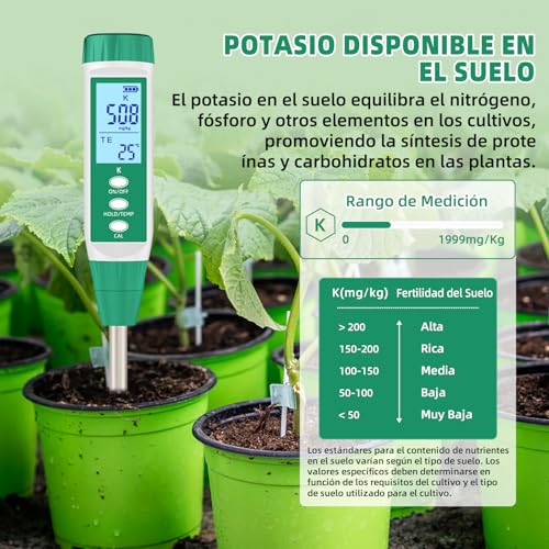 YIYEGO Digital Potassium Soil Tester for Gardeners Potassium Meter Soil for Outdoor/Indoor, Potting Soil, Garden, Farm, Lawn - Image 3