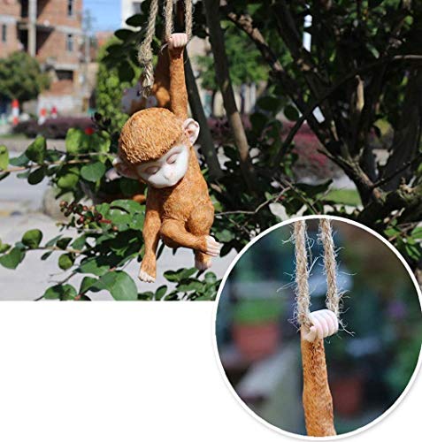 Wsimei Resin Hanging Animal Monkey Statue 1 Piece Indoor And Outdoor Garden Statue, Garden Decorative Art Lawn Decoration #TOP3
