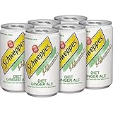 Schweppes Ginger Ale Zero Sugar Soda, 7.5oz cans, 6pk