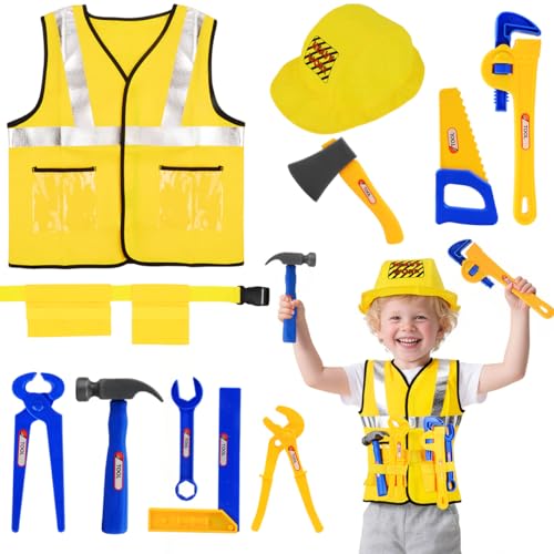 Disfraz completo de obrero para niños y niñas miniatura 1
