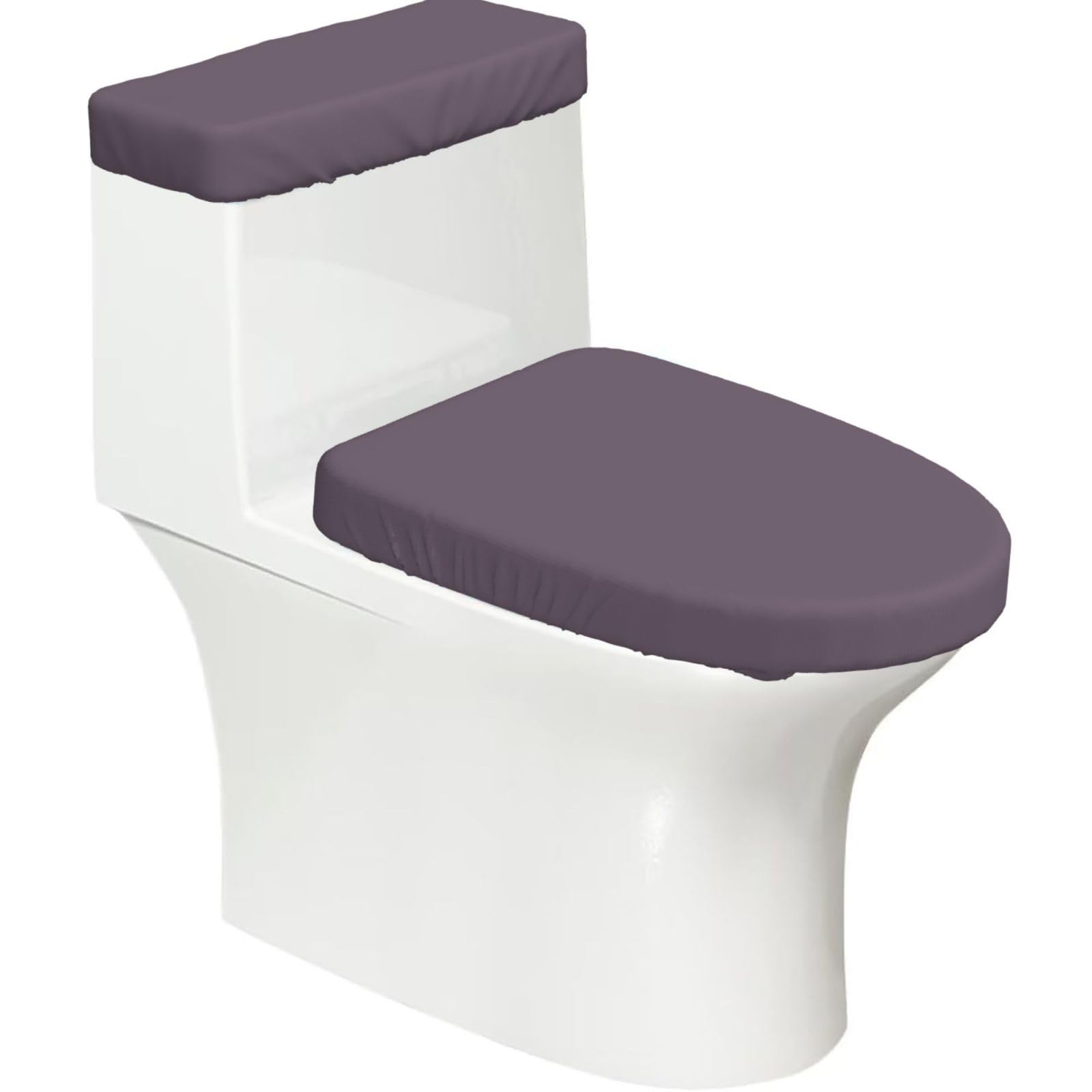 Duykimqw Black Grayish Purple Print Bathroom Toilet Lid Cover