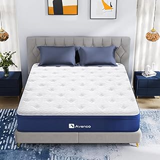 Single Mattress 3FT, Avenco 7 Inch Bamboo Charcoal Foam and Spring Hybrid Mattress Single, Medium Firm Breathable Bed Mattress for Pressure Relief, CertiPUR-US Certified, Mattress-in-Box, 90x190x18cm