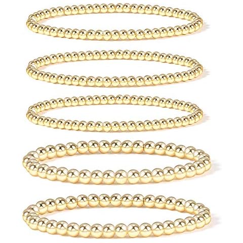 Gold Bead Bracelet Set for Women Cover