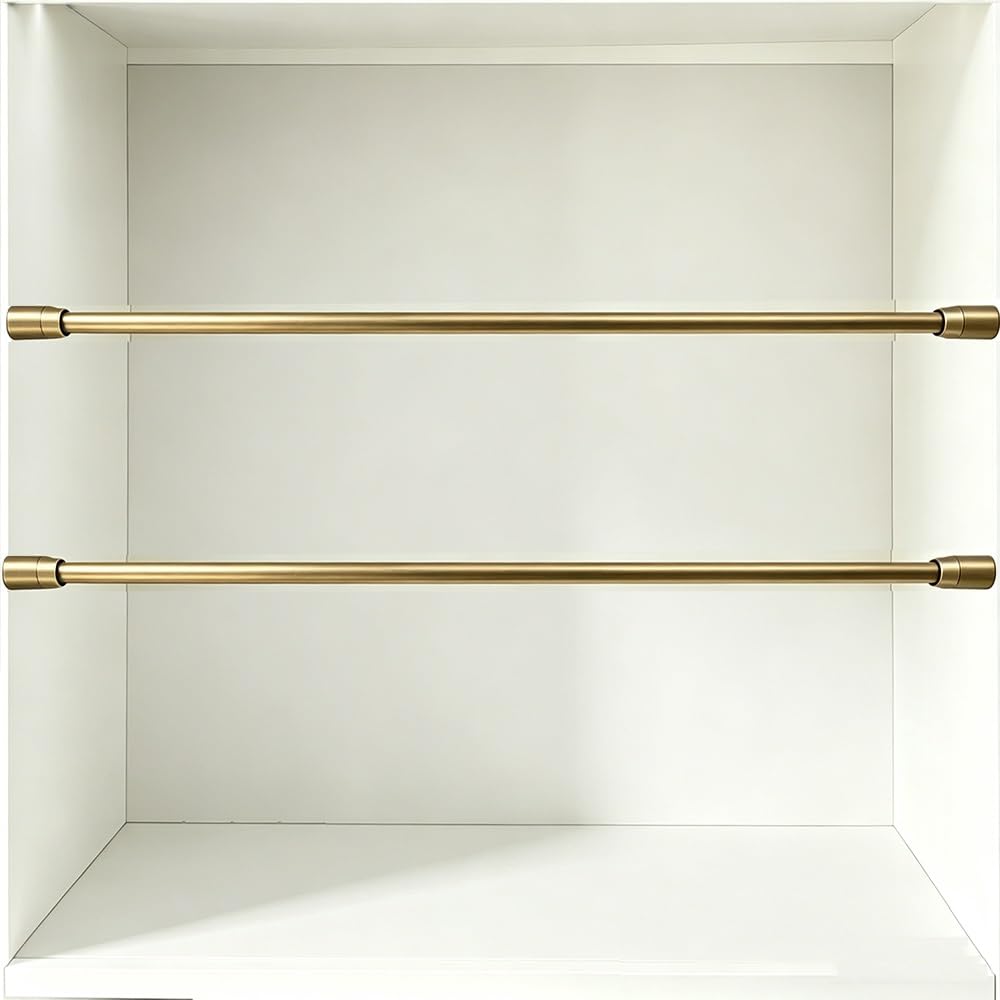 TAJMDGW 2 Pack Gallery Rails for Shelves Anti-Fall Guard Fence Cabinet Metal Guardrail Decorative Railing Rods for Display Cabinet Bookshelves Closet(Bronze,100cm(39.4"))