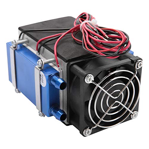 Thermoelectric Peltier Cooler, Low Noise 4-Chip Peltier Water CoolerWith Fan Stable DIY Thermoelectric Peltier, Semiconductor Cooler for Cooling(12V 280W)