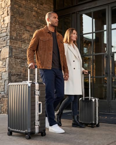Image of LUGGEX 2-Piece Zipperless Luggage Set, 20 /24 Inch, Charcoal Metallic