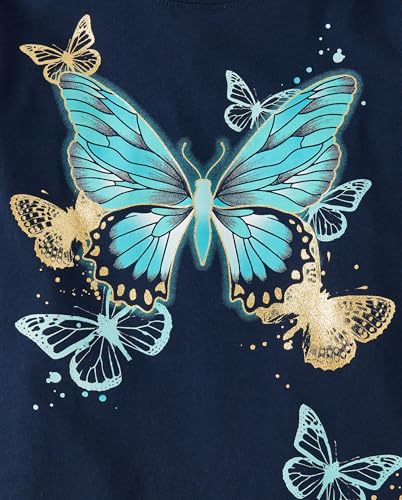 Image of The Children's Place Girls' Unicorns,Sports,Butterflies Long Sleeve Graphic T-Shirts,2 Pack