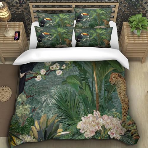 Housse de couette toucan confortable pour un sommeil profond et doux en lit simple