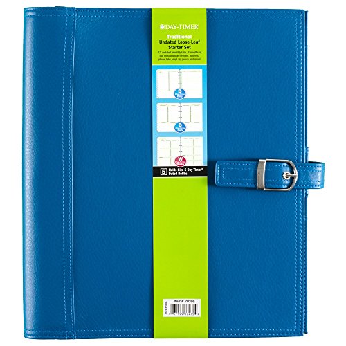 Day-Timer Undated Loose-Leaf Starter Set, Size 5, Traditional, 8.5 x 11 Inch Page Size, Teal (70305)