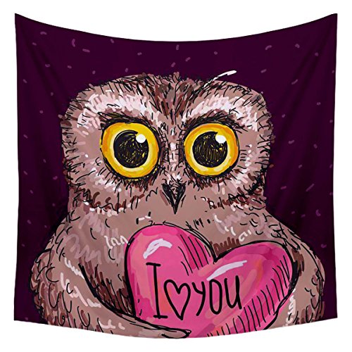 ArtzFolio Owl In Love Velvet Fabric Painting Tapestry | Wall Art ...