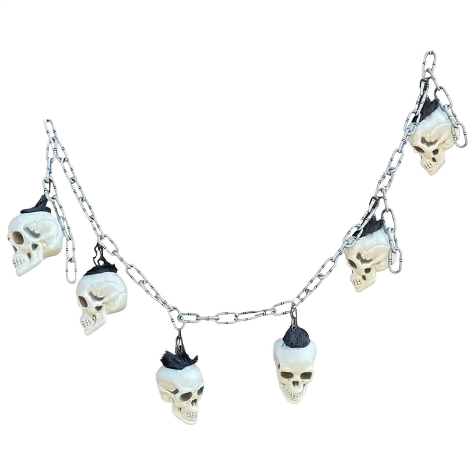 Guirnalda de calaveras encadenadas para decoración de Halloween y chimeneas