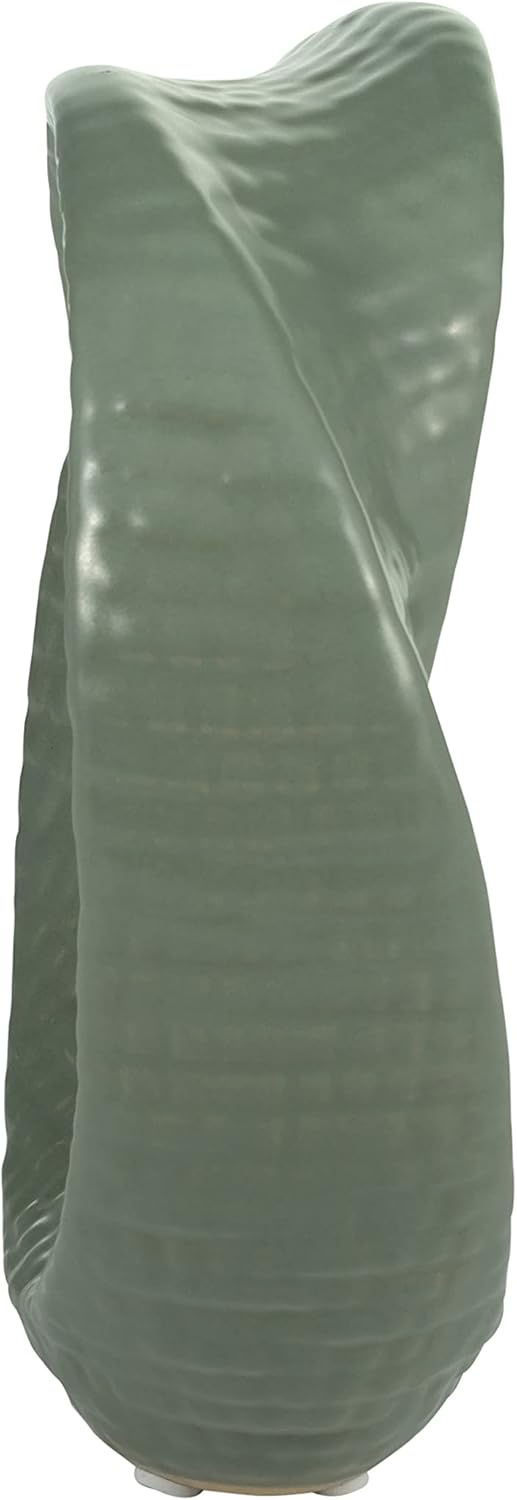 Ceramic Decorative Object – Table Home Decor Accent, Tabletop Decor For Shelf Or Console, Modern Decorative Objects For Collected, Minimal Styling – 8", Green