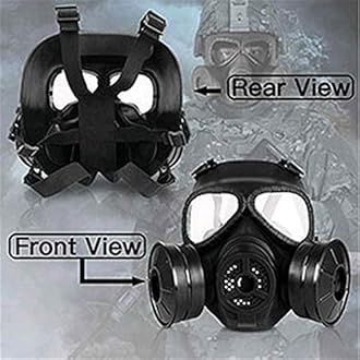 Airsoft Protective M04 Gas Mask Tactical Costume Props, Safety Full Face Eye Protection Skull Dummy Toxic Gas Mask with Adjustable Strap for BB Gun CS Cosplay Costume Halloween Masquerade No Batteries