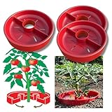 Tomato Crater 12-Inch Plant Ring Reservoir – 2-Piece Snap-On Water Saver & Weed Shield for Tomatoes & Vegetables – Durable, Reusable Soil-Warming Support – Made in USA - 3-Pack